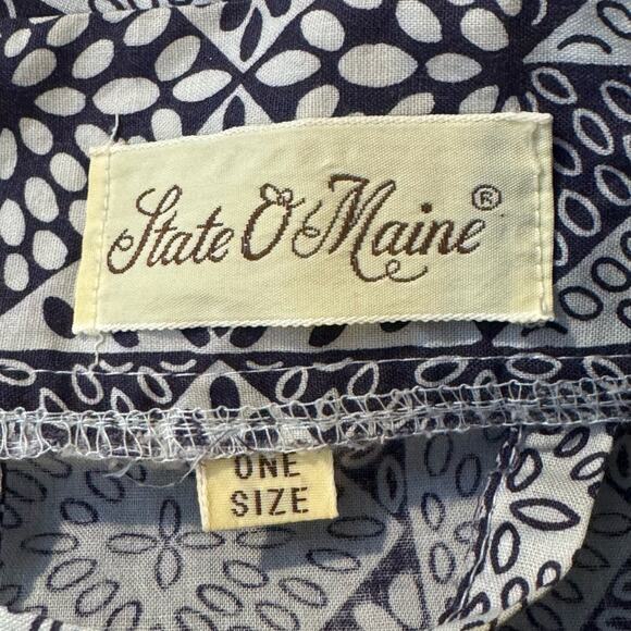 Vintage State O Maine Bllack and White Print Belted Print Bath Robe - Picture 8 of 10